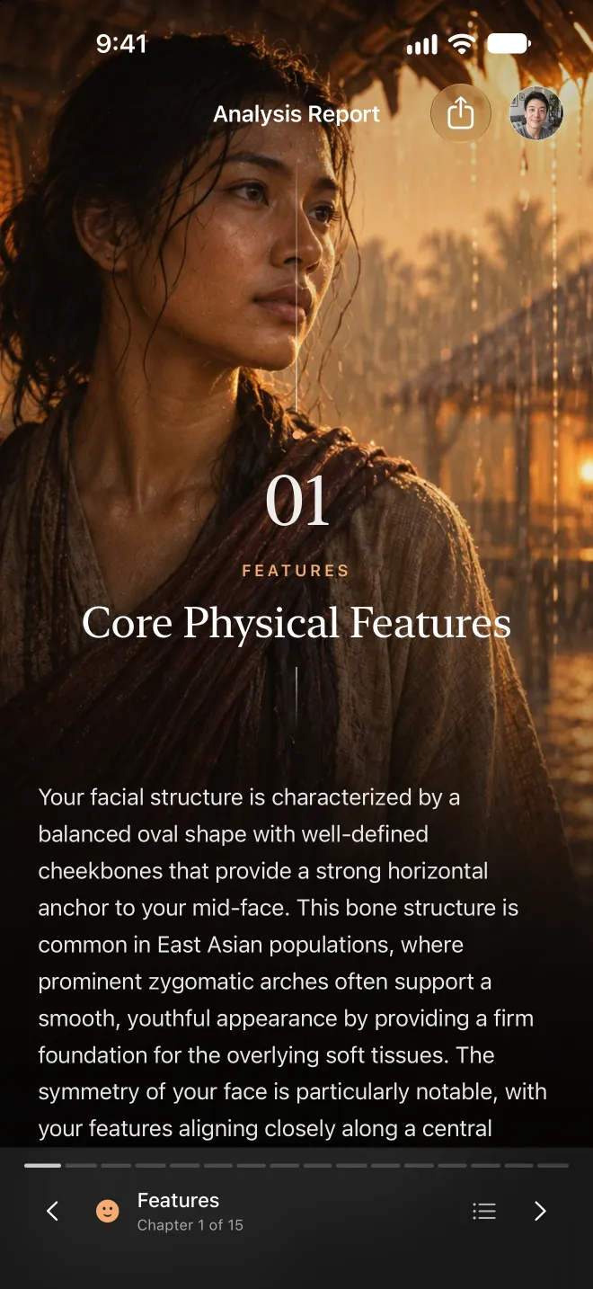 The Core Physical Features chapter of a Face DNA report
