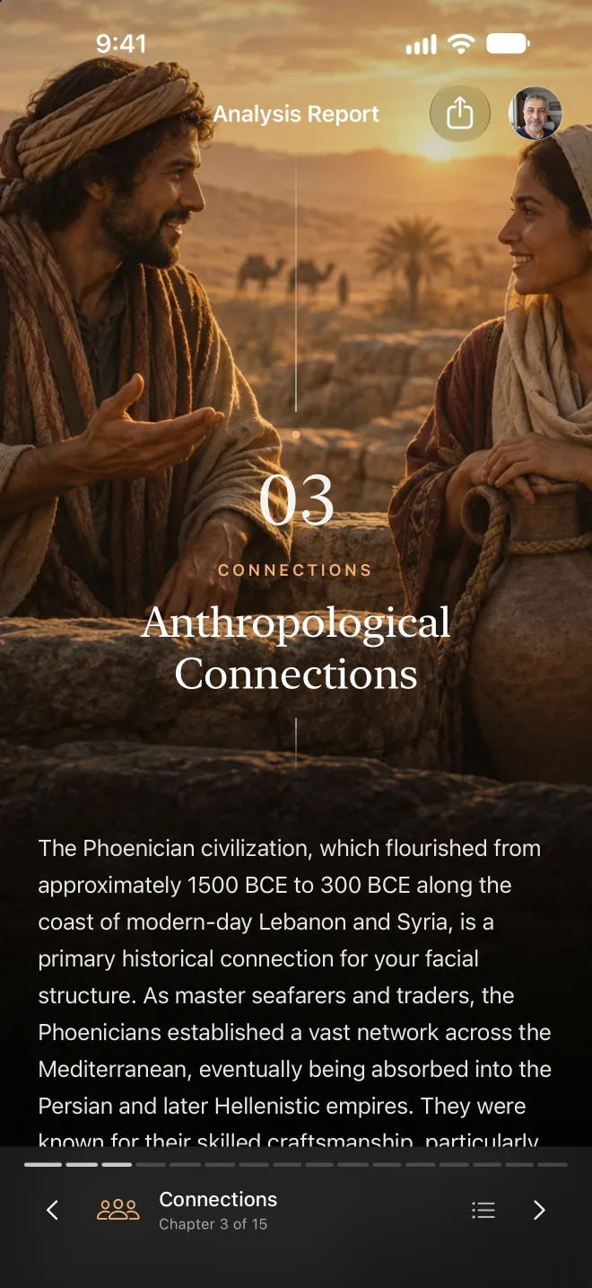 The Anthropological Connections chapter of a Face DNA report